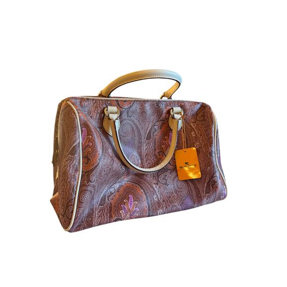 Etro NWT Coated Canvas Printed Handle Bag - Picture 1 of 8